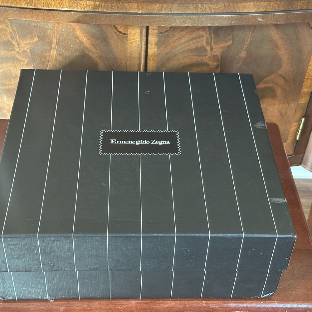 Ermenegildo Zegna Leather Lace Up Derby Dress Shoes - Picture 10 of 11